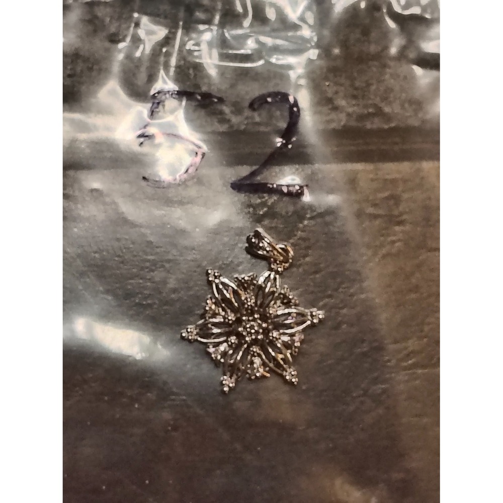 Sterling Silver Snowflake Pendant Charm Starburst Floral Openwork 925 Hallmark